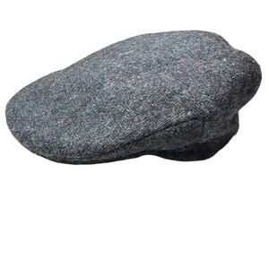 Vtg Hats of Ireland Donegal Tweed Newsboy Cap Wool Gray Academia Bloke Grandpa